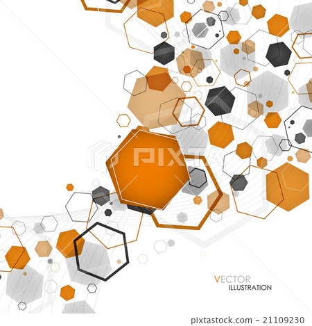Abstract geometric orange hexagon background 21109230