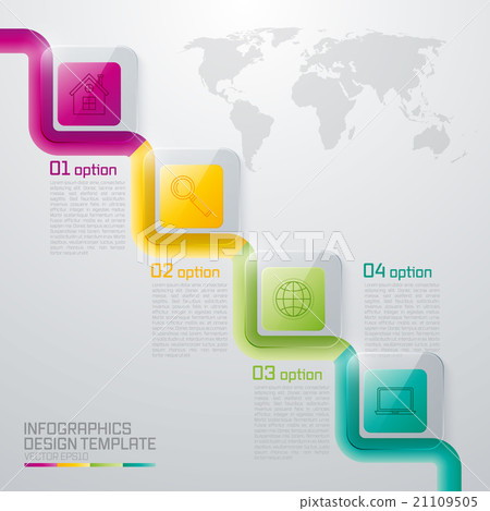 Vector illustration of four square infographics Vector illustration of four square infographics 21109505
