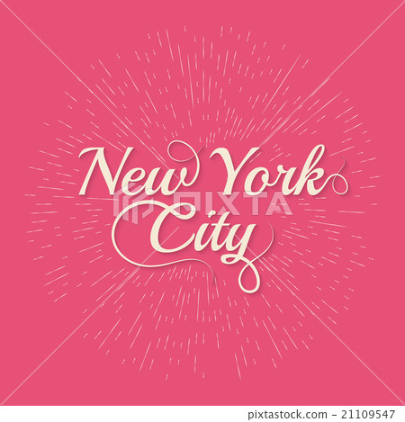 Vintage Hand lettered textured New York - Stock Illustration [21109547 ...