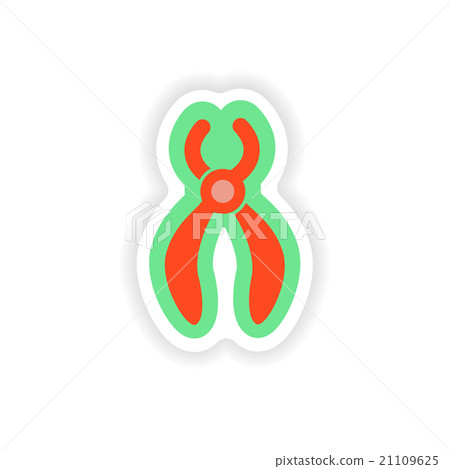 paper sticker on white background dental pliers paper sticker on white background dental pliers 21109625