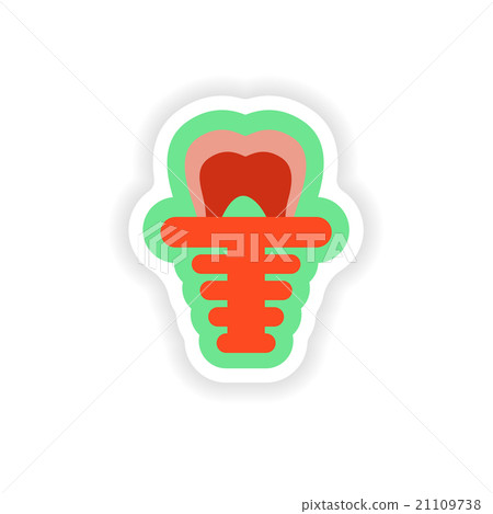 paper sticker on white background false tooth-插圖素材 [21109738] - PIXTA圖庫