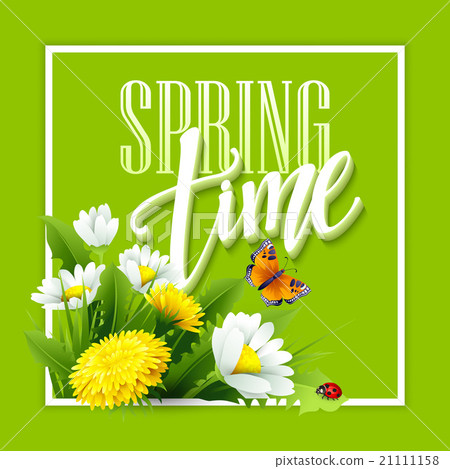 Inscription Spring Time on background with spring Inscription Spring Time on background with spring 21111158