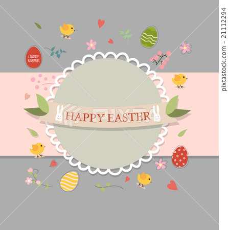 Happy easter cards with Easter eggs. Vector illustration. 21112294