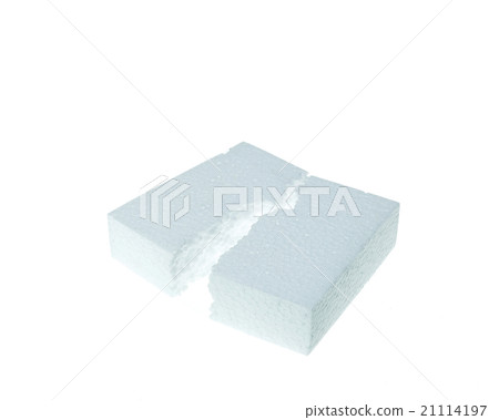 White foamed polystyrene isolated on white background White foamed polystyrene isolated on white background 21114197