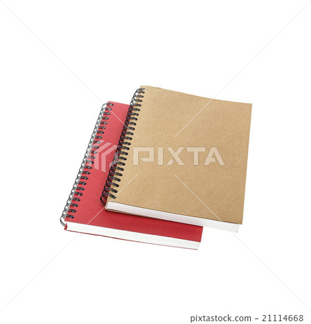 New brown and red notebook isolated on white 21114668
