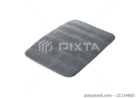 Piece of black soft foam used for shipping isolated on white 21114683