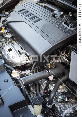 Detail of new car engine 21114743