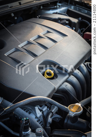 Detail of new car engine 21114800