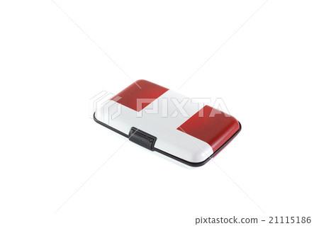 Metal cards holder on a white background Metal cards holder on a white background 21115186