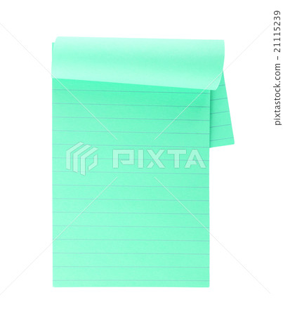 Green lined note paper isolated on white background Green lined note paper isolated on white background 21115239
