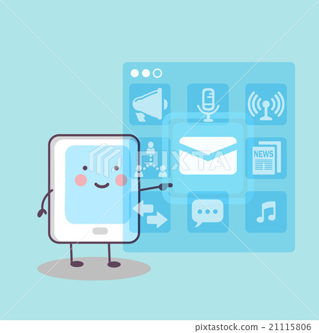 cartoon tablet pc touch icon 21115806