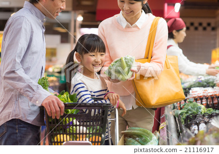 Family to shop at supermarket Family to shop at supermarket 21116917