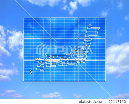 Japan map on solar panel - Stock Illustration [21117150] - PIXTA