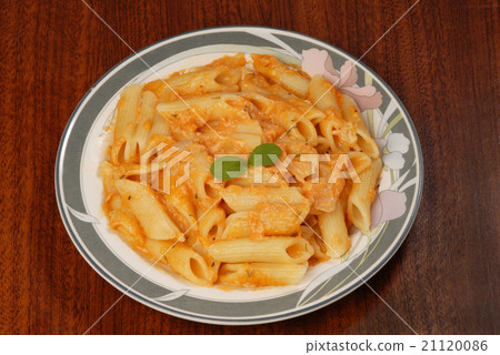 Penne with sauce on a plate Penne with sauce on a plate 21120086