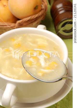 A bowl of Chinese corn soup   21120141