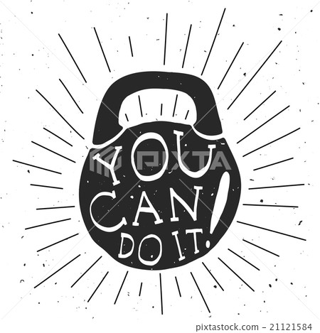 Motivational banner with kettlebell. Motivational banner with kettlebell. 21121584