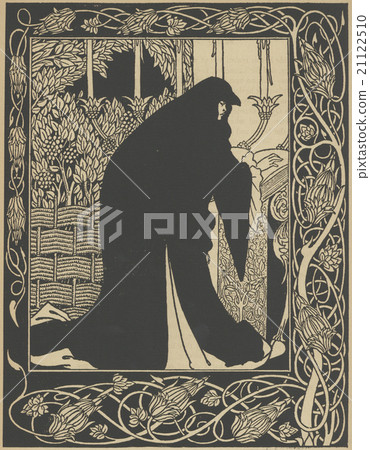 Antique illustration Aubrey Beardsley "The Death of King Arthur" (1893) 21122510
