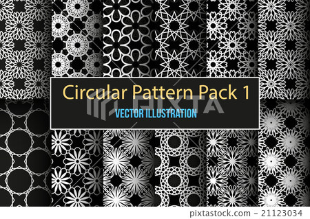 Set of round and circular decorative patterns Set of round and circular decorative patterns 21123034