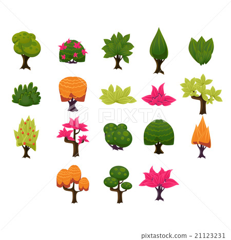 Tree Icons Set - Stock Illustration [21123231] - PIXTA
