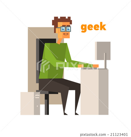 Computer Geek Abstract Figure - Stock Illustration [21123401] - PIXTA