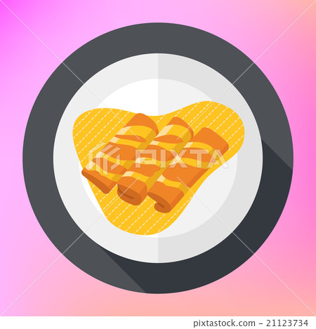 Crepes pancakes honey syrup flat. 21123734