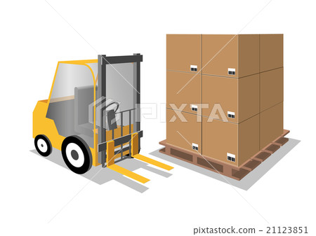 vector illustration of forklift with storage boxes 21123851