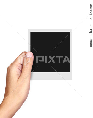 Hand holding blank instant photo frame Hand holding blank instant photo frame 21123866
