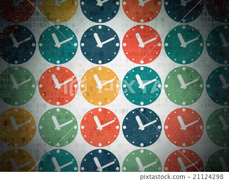 Time concept: Clock icons on Digital Paper Time concept: Clock icons on Digital Paper 21124298
