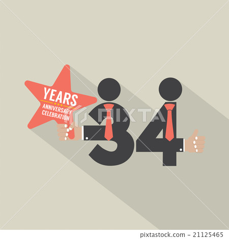 34 Years Anniversary Typography Design. 34 Years Anniversary Typography Design. 21125465