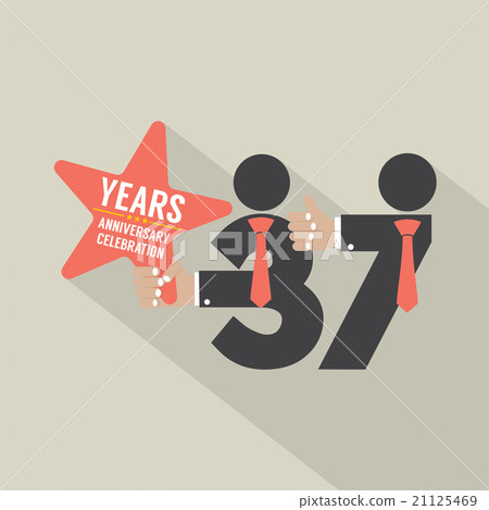 37 Years Anniversary Typography Design. 21125469