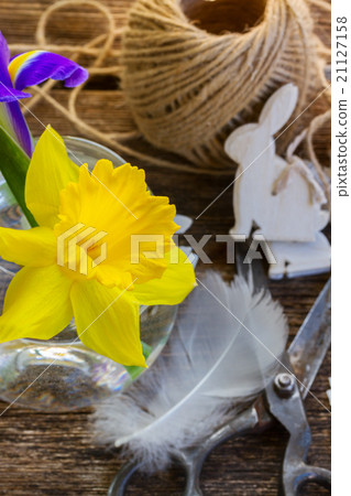 easter daffodil and rabbits easter daffodil and rabbits 21127158