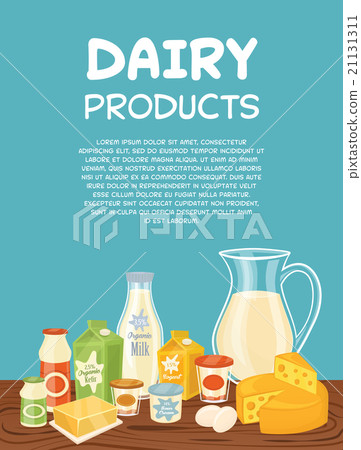 Dairy products vector poster template 21131311