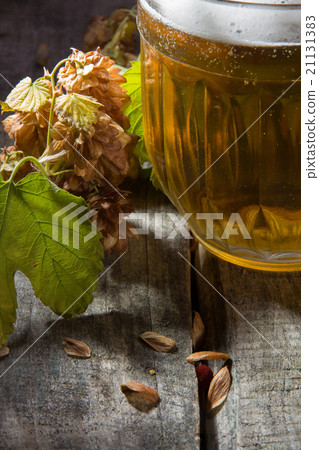 Mug of beer and branch  hop 21131383
