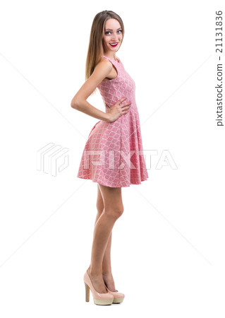 Full length of sensual woman in short dress 21131836