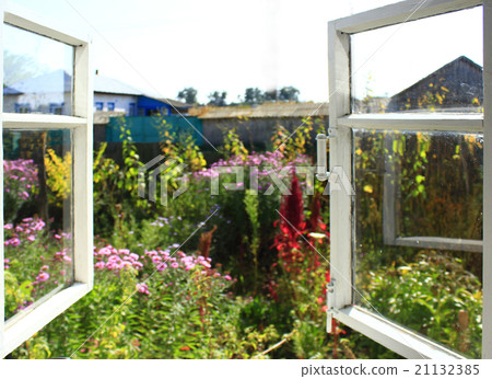 opened window to the summer garden opened window to the summer garden 21132385