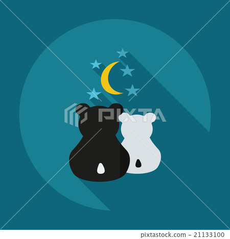 Flat modern design with shadow icons panda love 21133100