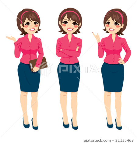 Standing Businesswoman Gestures Standing Businesswoman Gestures 21133462