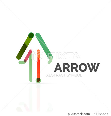 Linear arrow abstract logo, connected multicolored Linear arrow abstract logo, connected multicolored 21133833