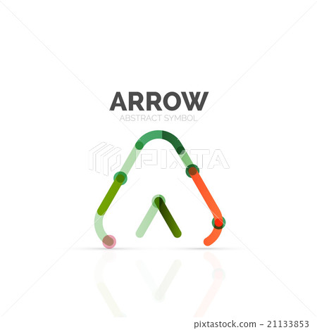Linear arrow abstract logo, connected multicolored 21133853