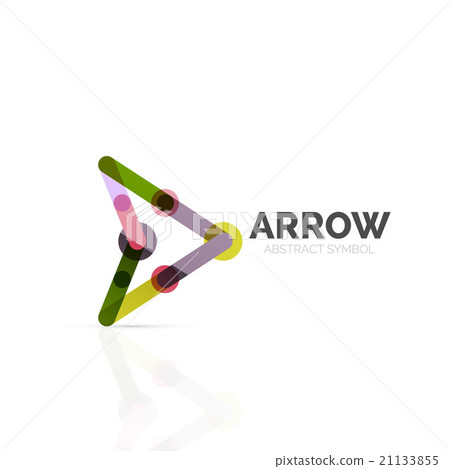 Linear arrow abstract logo, connected multicolored Linear arrow abstract logo, connected multicolored 21133855