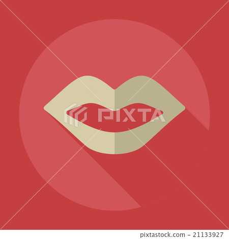 Flat modern design with shadow icons lips 21133927