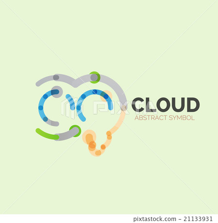Flat linear design speech cloud logo. Talk bubble Flat linear design speech cloud logo. Talk bubble 21133931