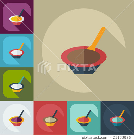 Flat modern design with shadow icons baby porridge 21133986
