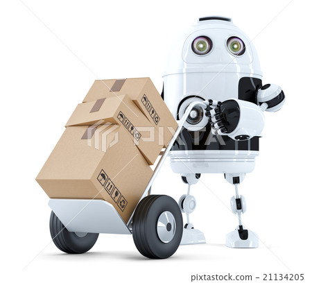 Delivery Robot. Isolated. Contains clipping path 21134205