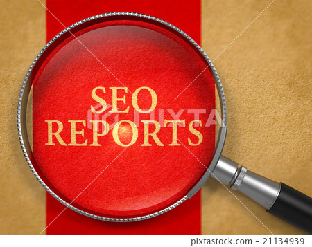 SEO Reports through Loupe on Old Paper. SEO Reports through Loupe on Old Paper. 21134939
