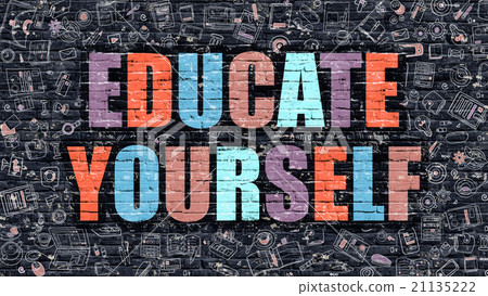 Educate Yourself Concept. Multicolor on Dark Educate Yourself Concept. Multicolor on Dark 21135222