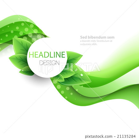 Vector eco leaves and green wave Vector eco leaves and green wave 21135284