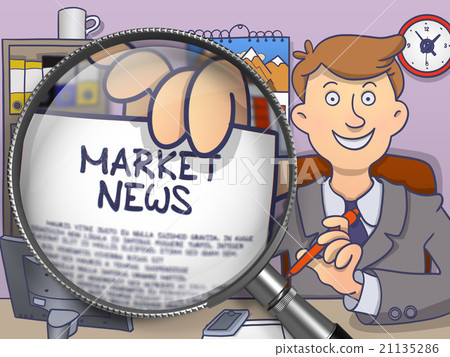 Market News through Magnifier. Doodle Design. Market News through Magnifier. Doodle Design. 21135286