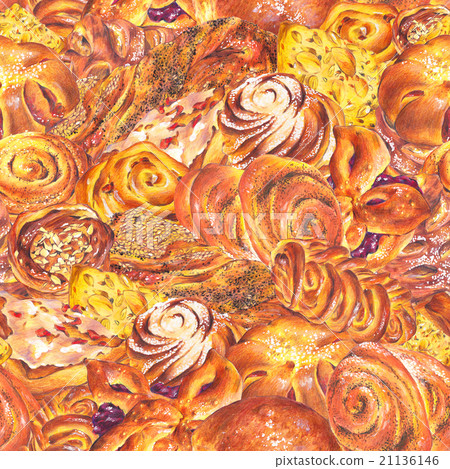 Hand drawn baking seamless background Hand drawn baking seamless background 21136146