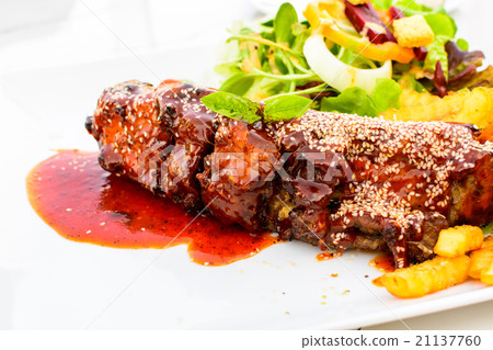 barbecued pork spare ribs barbecued pork spare ribs 21137760